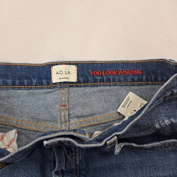 AO.LA by Alice + Olivia Women's High Rise Distressed Straight Jeans Size 30 - Picture 4 of 13